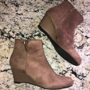 Brown Ankle Wedge Boots